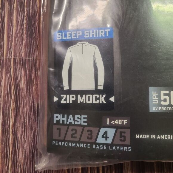 XGO Sleep Shirt Mens 2XL Zip-Mock Phase 4 Heavyweight Tan 4P11DQ-499 Made In USA - Picture 3 of 10